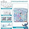 Jay Franco Disney Lilo and Stitch Queen Size Comforter Set - 7 Piece Bedding Includes Sheet Set & Pillow Covers - Super Soft Tropical Bedding #4