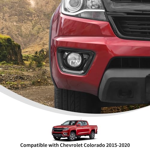 Linskip Front Fog Light Covers Compatible with Chevrolet Colorado 2015 2016 2017 2018 2019 2020, for Chevy Colorado Fog Lamp Trim, Exterior Accessories(Black) by Linskip - Image 3