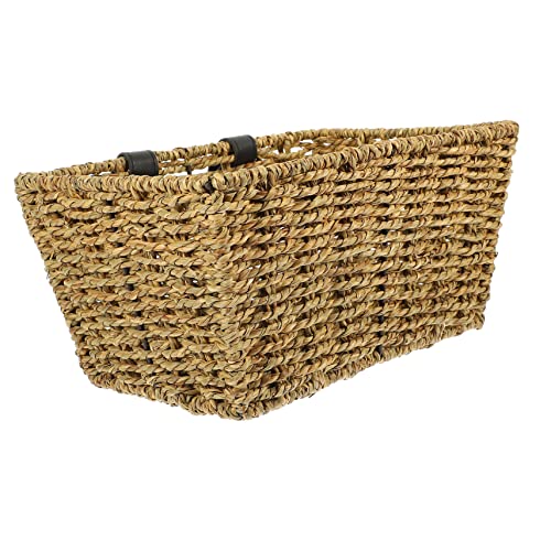 Toddmomy 1 Pc Cesta De Bicicleta Scooter Canasta para Cesta De Mimbre para Bicicletas Cesta Tejida Cesta Trasera De Bicicleta Cesta De Perro Canasta De Mantas Cesto Hierro Forjado Khaki