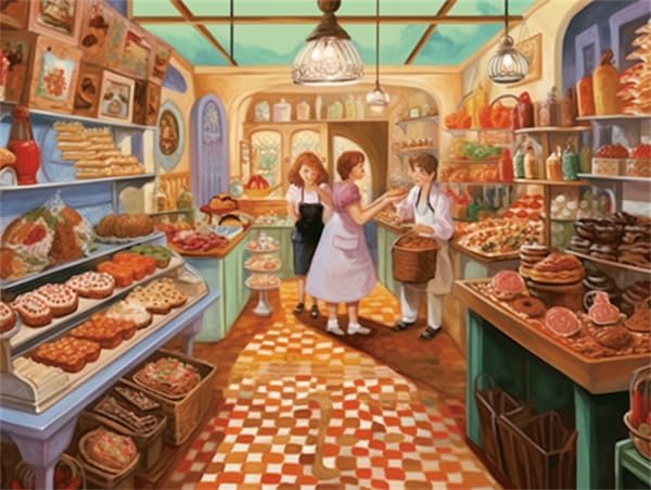 Puzzles for Adults 300 Pieces Jigsaw Puzzles Corner Bakery Formation Wooden DIY Home Decor Wall Art Game Toy Gift for Dad Mom Wife 14.9'' x 10.2''