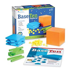 Learning Resources Brights! Base 10 Starter Set with Activity Guide Included – 100 Piece Set, Ages 6+ | 1+ Grade Math Teacher Supplies, Math Games for Kids, Math Learning Tools