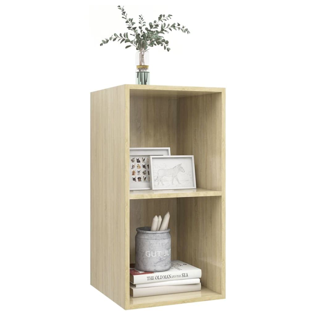 Meuble TV Mural Chêne Sonoma 37x37x72 cm Bois d’ingénierie Support Mural pour Salon Chambre ou Bureau avec Espace de Rangement élégant