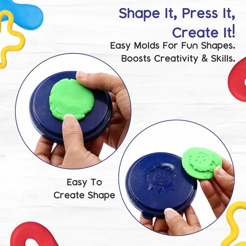 Image of Chanak Creative Dough Bucket Pack of 2, Clay Dough with 20 Colorful Clay & Sculpting Figures, Non-Toxic Clay Dough, Inventive Clay Kit for Kids Above 3 Years