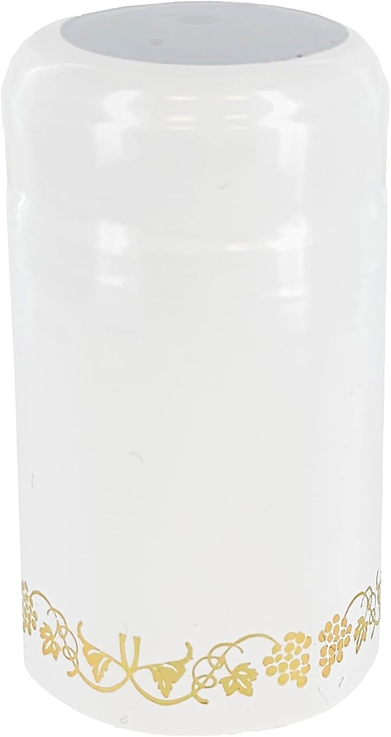White With Gold Grapes PVC Shrink Capsules-500 Count