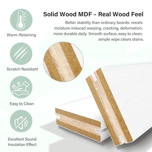 Image of 18 inch x 80 inch 1-Lite Solid Core MDF Panel Barn Door with Trimmable 72 inch Track Kit, Paintable Sliding Barn Doors for Closet Kitchen Bedroom Excellent Sound & Thermal Insulation, Nickel-Plated Hardware Kit