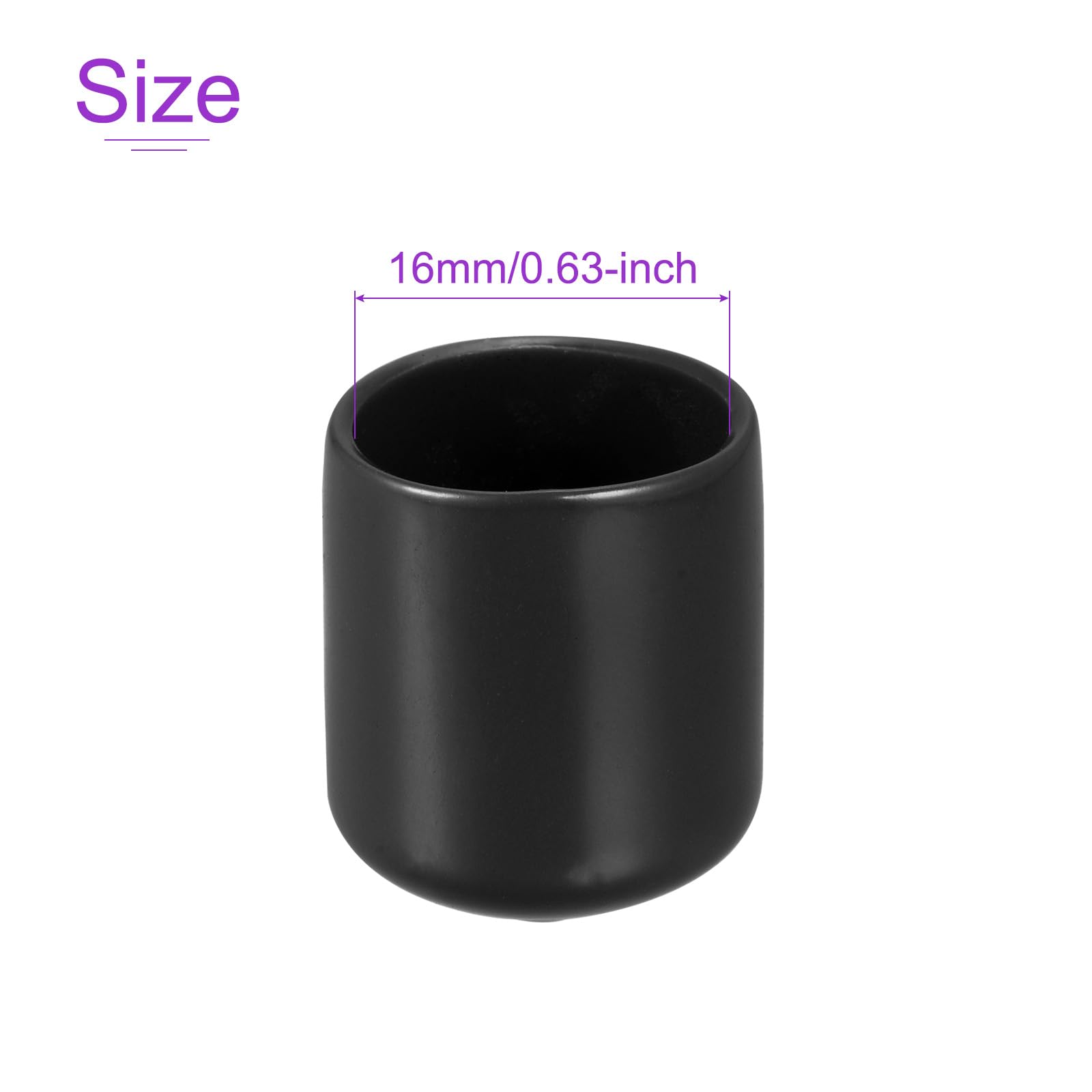 DMiotech 25 Pack 5/8" ID Black Screw Thread Protectors Rubber End Caps Bolt Covers for Screw Bolt Furniture Pipe - Image 4