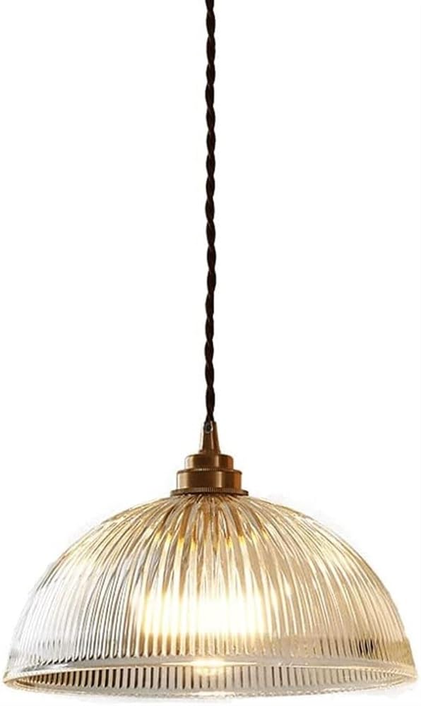 Lustre américain en cuivre et verre avec suspension E27 de 30 cm