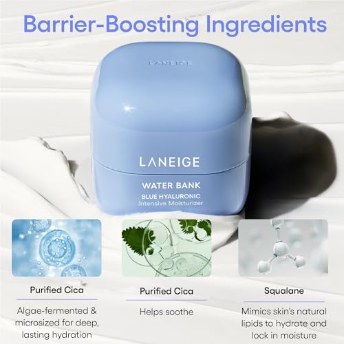 Image of LANEIGE Water Bank Hyaluronic Acid Intensive Moisturizer Cream for Extreme Dry Skin | Moisturizer for Face | Lightweight Formula| Korean Skincare