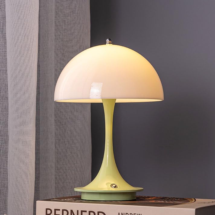 Kleine Houten Paddestoel Lamp USB Opladen Draadloze Bedside Touch Lamp Draagbare Dimbare Tafellamp Voor Slaapkamer Nachtkastje Home Decor Natuurlijke Houtkleur