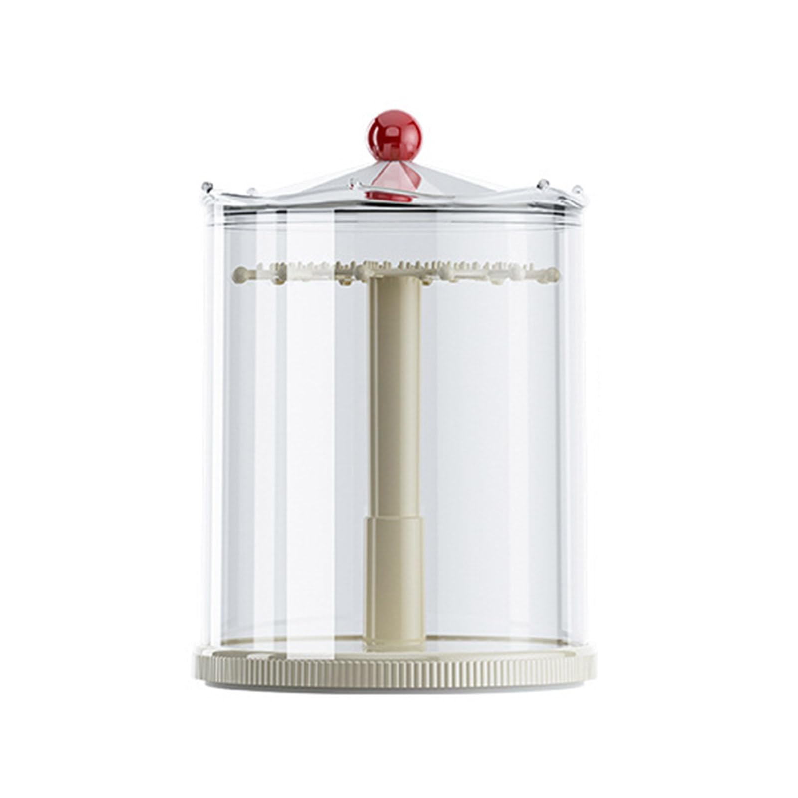 Soporte giratorio para llaveros coleccionables y figuras en miniatura con almacenamiento multicapa, cubierta transparente a prueba de polvo, soporte giratorio para llavero