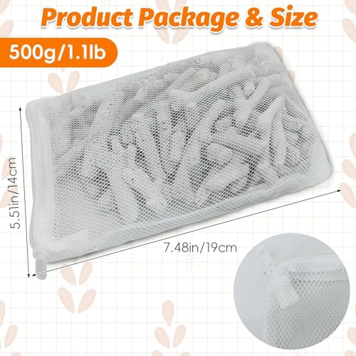 Image of PINVNBY 1.1lb /500g Crushed Coral for Aquarium Reusable Crushed Coral for Freshwater Aquarium with Mesh Bag Fish Tank Filter Media to Raise pH Filter Media