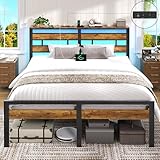 【Cadre de Lit Plateforme en Métal Robuste】Contrairement au lit coffre traditionnel en bois, ce lit 160x200 en métal est conçu pour résister à l'énergie débordante des adolescents, ce qui le rend plus stable, durable, résistant à l'humidité et aux fissures. Avec la capacité de charge accrue à 450 kg, ce lit 2 personnes offre un soutien fiable à votre matelas, assurant un environnement de sommeil paisible sans grincements même si vous bougez beaucoup la nuit, vous permettant de dormir serein sur lit double 160x200 ultra-solide sans réveils intempestifs.