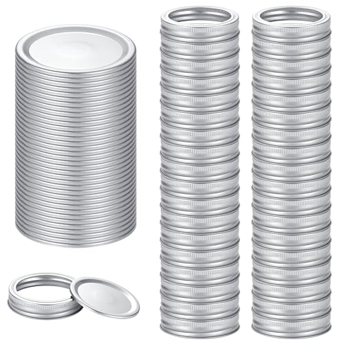 Ball Kerr Canning Lids with Rings - Split Lids & Rings Food Grade Material 100% Fit & Airtight for Regular Mouth Jars (72pcs)