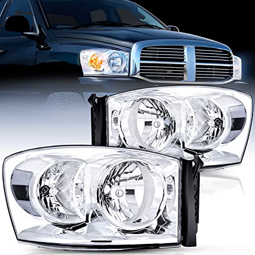 Image of Nilight 2007 2008 2009 Dodge Ram Headlight Assembly 2 Pack Compatible with 2006-2008 Dodge Ram 1500 2006-2009 Dodge Ram 2500 3500 Headlamp Replacement Driver and Passenger Side