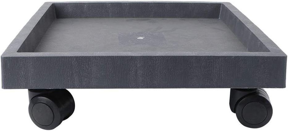Holibanna Rolling Planter Caddy with Wheels 14.17X14.17 Inch Square Plastic Flower Pot Tray Mobile Plant Stand for Large Indoor Outdoor Pots