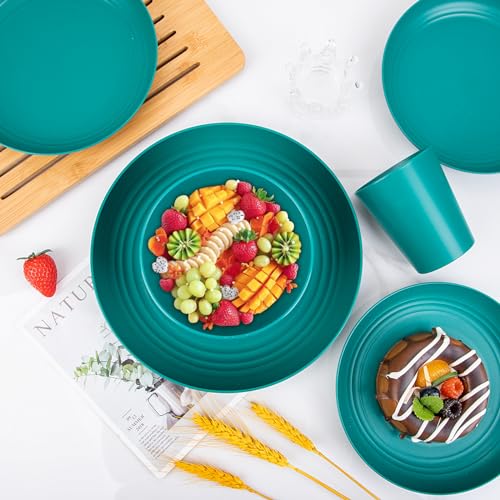 Liyh Love In Your Heart DD155 Liyh 48Pcs Wheat Straw Dinnerware Set Of 12, Plastic Plates And Bowls Set, Plastic Plates Reusable, Dishwasher And Microwave Safe thumb #4