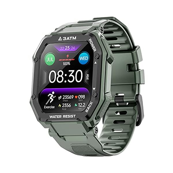 Smart Watches for Men Women, Activing Fitness Tracker with Heart Rate Blood Oxygen Monitoring 3ATM Waterproof 1.69 inch Full Touch Screen Smart Watch Compatible for iOS Android(Green)