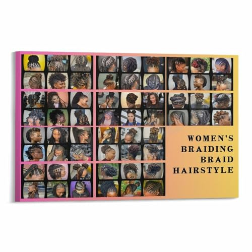 African Braid Hairstyle Women's Hairstyle Braid Poster (1) Canvas Painting