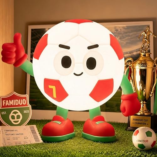 Image of FAMIDUO Lucky #7 Soccer Night Light, Food-Grade Silicone, Warm+RGB, Teens