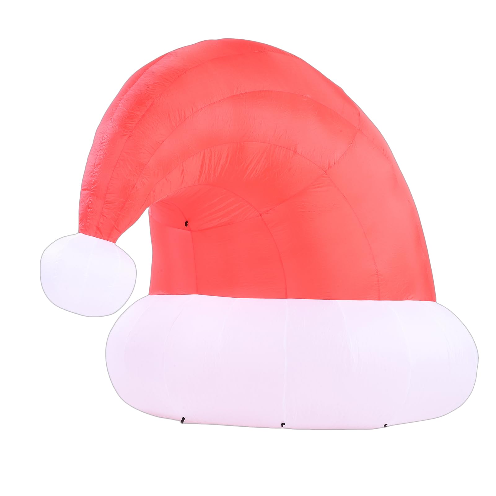 Mingzhe Aufblasbare Weihnachtsmütze mit LED-Lichtern, Wasserfest, Aufblasbare Weihnachtsmütze für Veranstaltungen Im Freien (EU-Stecker 220–240 V)
