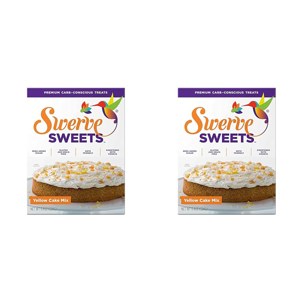 SwerveSweets, Vanilla Cake Mix, 11.4 Oz (Pack of 2)