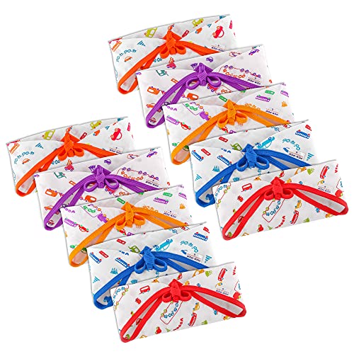 Image of Pom Pom Sweethearts Washable Reusable Printed Triangle Cotton Muslin Nappy, Langot For New Born Baby - Pack of 10 (Traffic Print 0-3 Months)