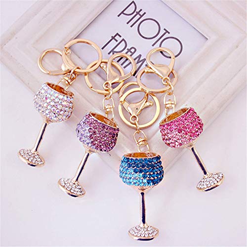 Reizteko Cup Wineglass Keychain Key Ring Key Chain Charms Women Car Trinket Female's