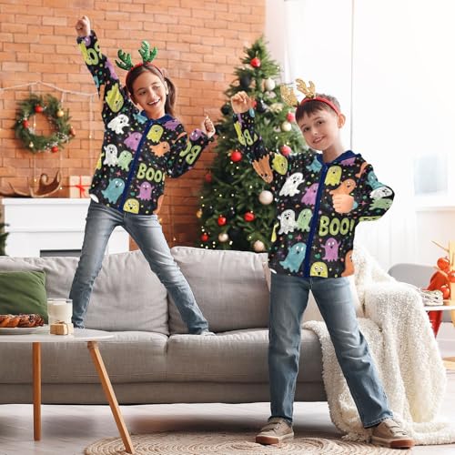 CHIFIGNO Girls Boys Zip up Hoodie Kids Hoodie Boys' Outerwear Jackets Coats with Pockets for Toddler and Kids4