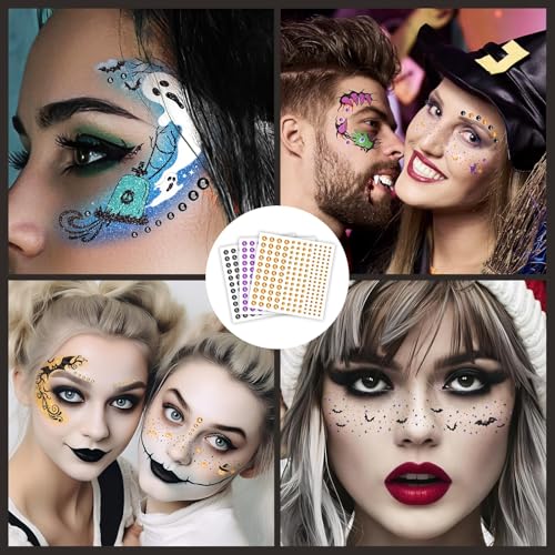 Halloween Glitter Freckle & Gems, Face Tattoo for Women Makeup Decorations - image 5