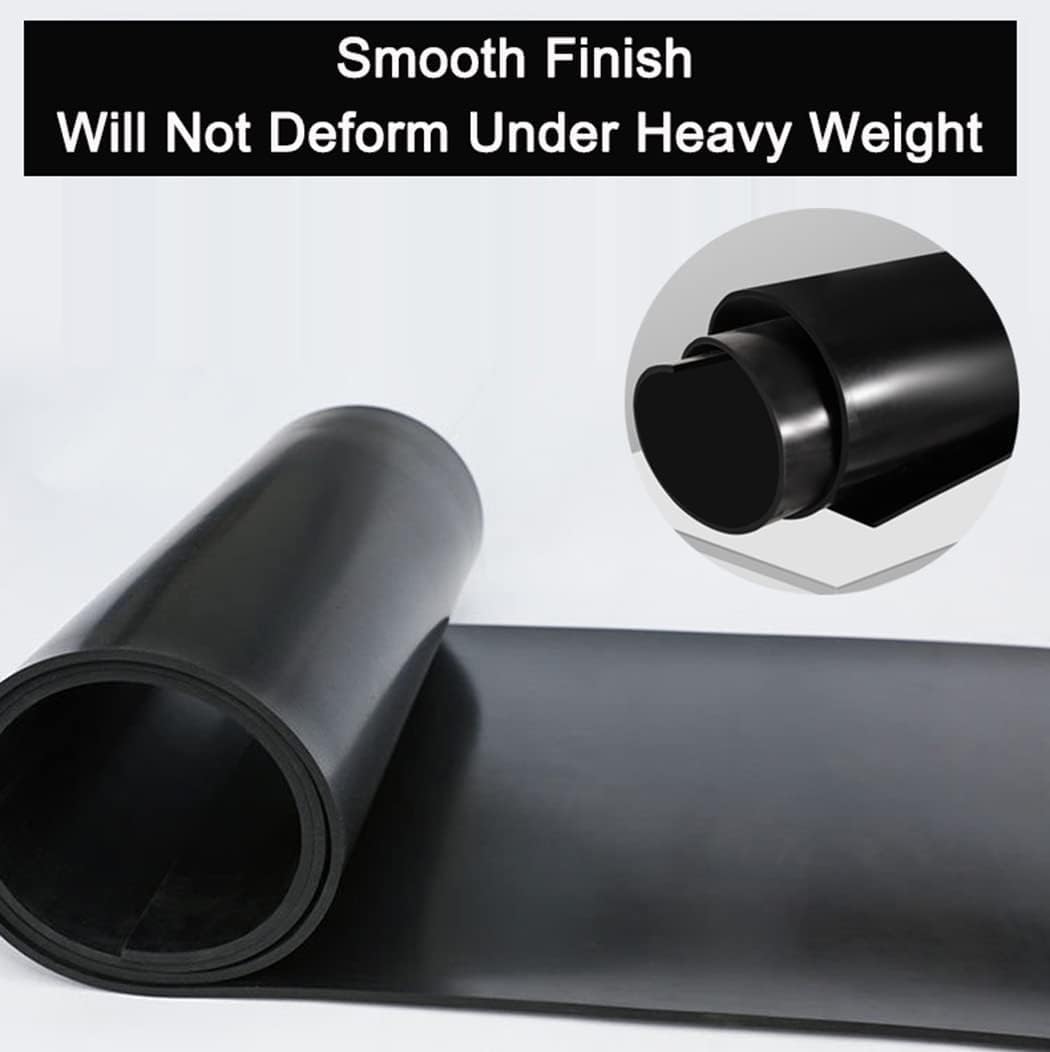 Nisorpa Solid Rubber Roll Sheet 3.3x9.8ft Neoprene Rubber Rolls 1/8" Thick Heavy Duty Sealing Rubber Strip Silicone Heatproof Oil Waterproof Rubber Mats for Garage Sound-Proof Floor DIY Gasket Shock