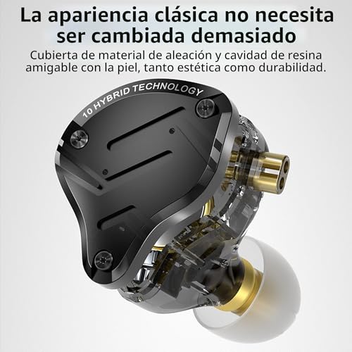 Miniatura 8 de Kz Zs10 Pro X In Ear Monitor, Actualizado 4ba 1dd Kz Auriculares Multi Conductor En La Oreja Iem Iem Con Cable De 2pin Plateado Desmontable Para Audiófilio Para Audiófilos Oscuridad, Sin Micrófono