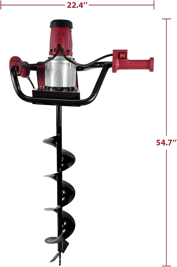 JKCHENPRO Earth Auger with Reverse Function, 1500W Electric Post Hole Digger with 6 Drill Bit, 110V Electric Powered Auger for Fence Posts, Tree Planting, Landscaping & Gardening