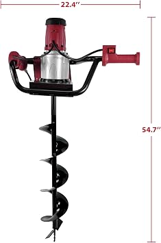 JKCHENPRO Earth Auger with Reverse Function, 1500W Electric Post Hole Digger with 6 Drill Bit, 110V Electric Powered Auger for Fence Posts, Tree Planting, Landscaping & Gardening