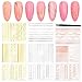 MELLIEX 9 Fogli Nastri Adesivi Unghie Striping Nail Art Linea Striping per French Nail Art Autoadesivi Decorazioni Accessori con Pinzette per Unghie Manicure Nail Art