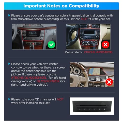 Image of XTRONS Car Stereo for Mercedes Benz W211 W219, Android 14 Octa Core 4GB+64GB Car Radio DVD Player, 7 Inch IPS Touch Screen GPS Navigation for Car Head Unit Built-in DSP CarPlay Android Auto 4G LTE