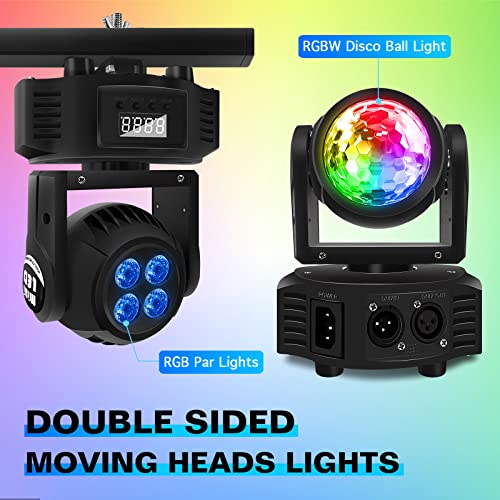 Telbum Dj Lights Moving Head Lights Sound Activated 30W Double Sided Mini Moving Head Stage Light By & Dmx-512, Perfect For Wedding Church Show Party Disco Lighting, 13/18 Ch - 1 Piece #TOP2