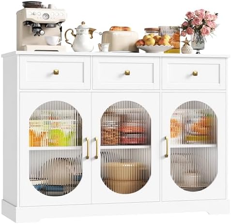 FirFurd Buffet Cuisine Meuble Cuisine Rangement avec 3 Portes Vit...