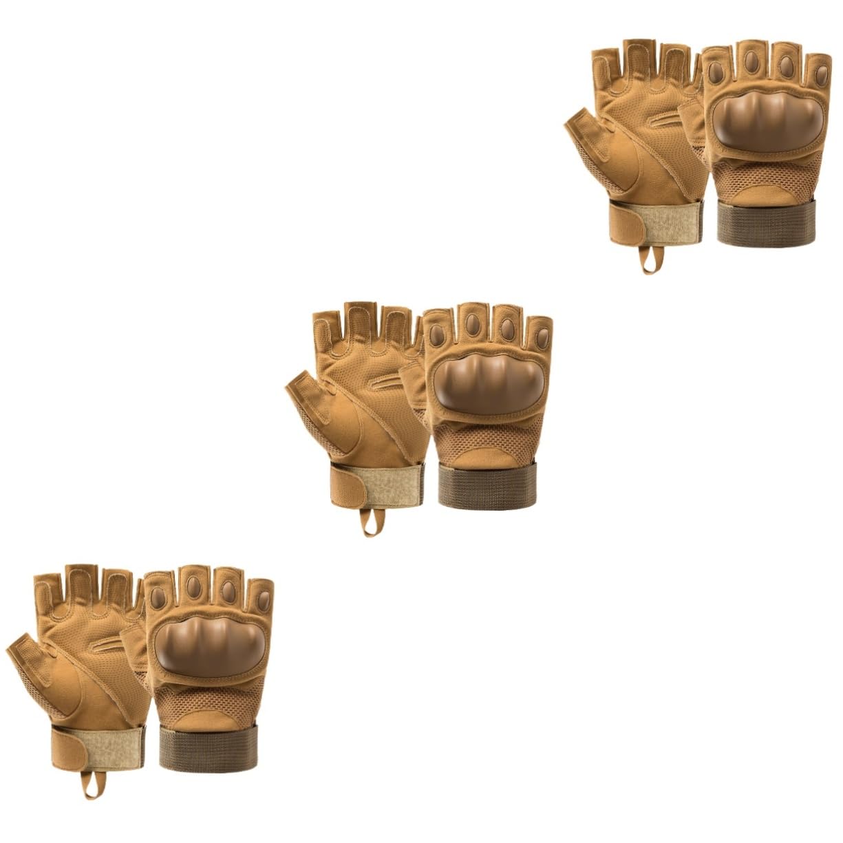 BESPORTBLE 3pares Guantes De Ciclismo De Dedo Resistentes Al Desgaste Antideslizantes para Montaña y Fitness Unisex Color Khaki