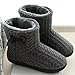 BUGUKI Slipper Boots Women Winter Knit Booties Slippers Ladies Ankle Fur Lined Memory Foam House Shoes Indoor Outdoor Gray 41 42