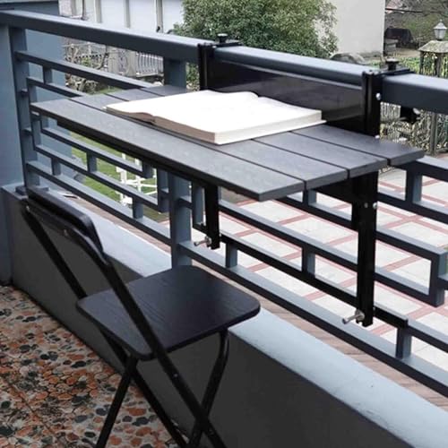 Barandilla plegable para balcón al aire libre, mesa de balcón colgante para alféizar de ventana, mesa auxiliar multifuncional para terraza