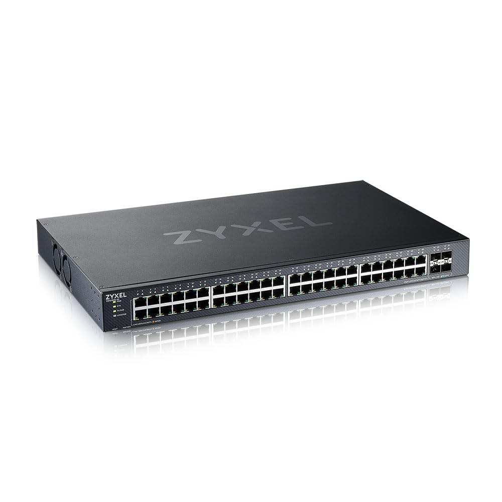 Zyxel Commutateur géré Intelligent Gigabit Ethernet 48 Ports | 4 emplacements SFP+ 10 G | Mode Cloud Hybride [XGS1935-52]