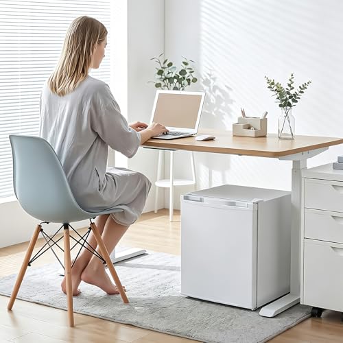 Image of Antarctic Star Mini Fridge, Rated 1.6 cu.ft, Small Upright Refrigerator with Removable Shelves, 7 Adjustable Thermostat, Low Noise for Bedroom /Apartment /Office,White