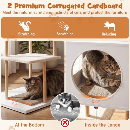 Árbol moderno para gatos Tangkula 40 pulgadas madera miniatura 6
