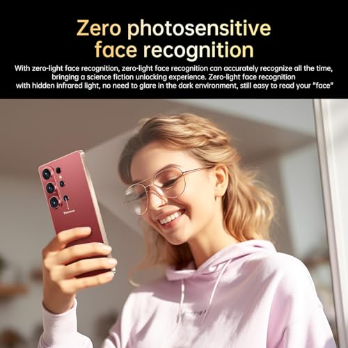 Image of SZV 26 Ultra Unlocked Cell Phone,16+1TB 5G Unlocked Phone, Built in Pen Android 15 Battery 7000mAh 6.99 inch HD Screen Smartphone, Dual SIM /Face ID /Fingerprint Lock /GPS (Wine Red, 16+1TB)