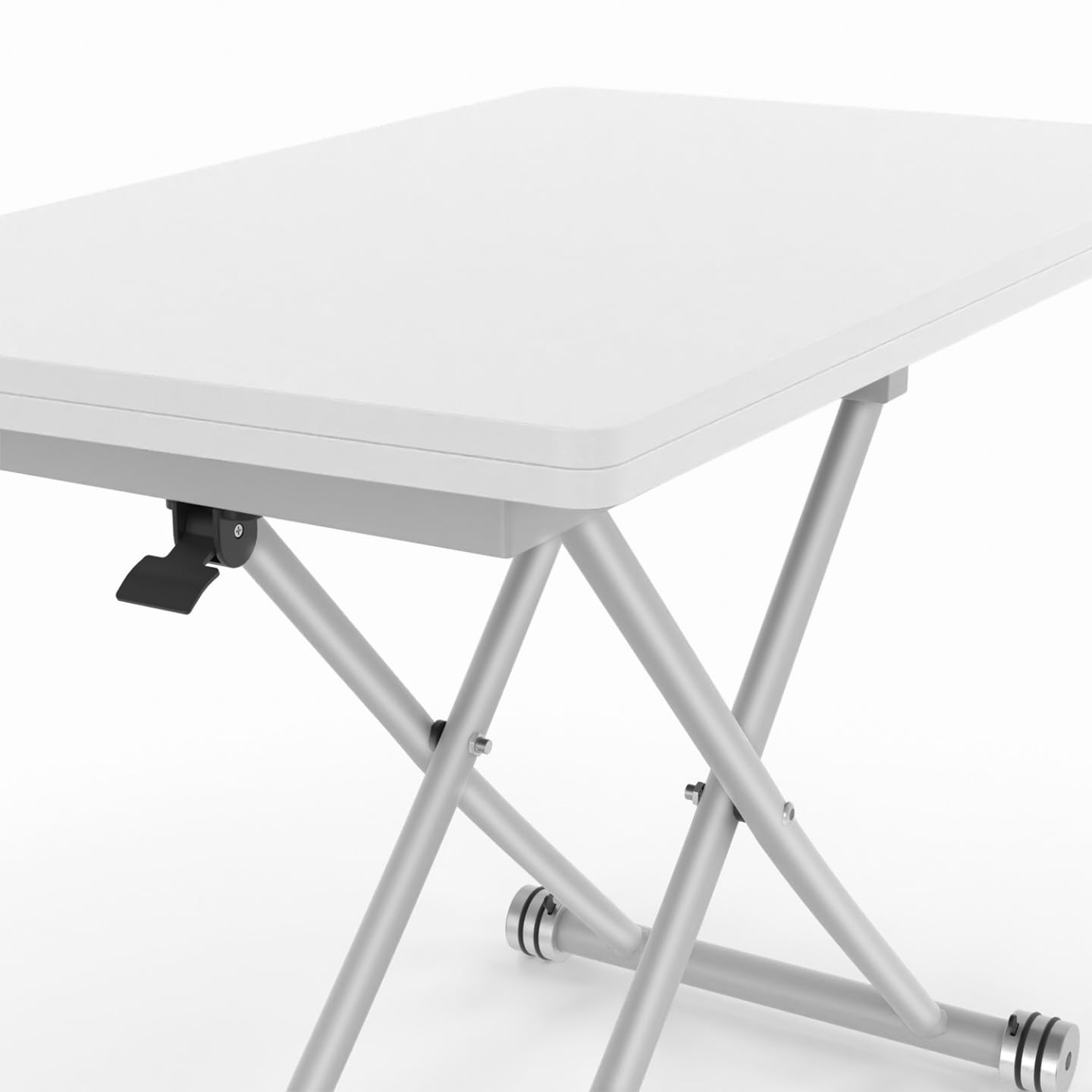 IDMarket - Mesita URBANA, transformable en mesa de comedor rectangular, superficie blanca, base cromada