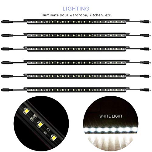 Mingdak LED Safe Lighting Kit - Linkable Motion Sensor Activated LED Light Bars for Under Cabinet, Gun Safe, Locker, Closet, Under Counter, Shelf, Showcase,5000K Daylight,6-Pack …