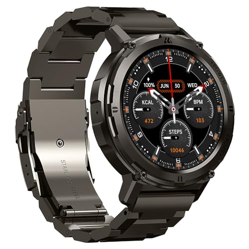 KOSPET ORB Smartwatch Herren, Ultra-Leicht, bis zu 25 Tage Akkulaufzeit, 1,43" AMOLED Fitnessuhr mit 24-Stunden-Herzfrequenzmonitor & Schlafanalyse, 175+ Sportmodi, IP68 wasserdicht, ICY (Sc
