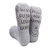iZoeL Funny Socks with Gift Box Mum Sister Girlfriend Saying “Wenn Du Das Lesen Kannst Bring mir Schokolade Kaffee Wein” Funny Advent Calendar Valentine Gift