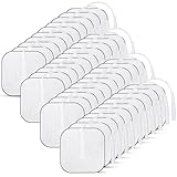 Tens Elektroden Pads, 40 Stück Selbstklebende Elektroden Tens Gerät, 40 x 40 mm Tens Elektroden Wiederverwendbar mit 2 mm Steckanschluss, Kompatibel mit TENS-Geräte und EMS-Trainer
