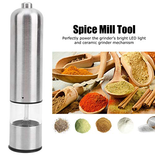 Moinho de sal, Moedor elétrico de sal e pimenta sem fio 80ML, multifuncional para cozinha de especia